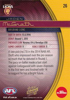 2015 Select AFL Honours Series 2 #26 Jaden McGrath Back